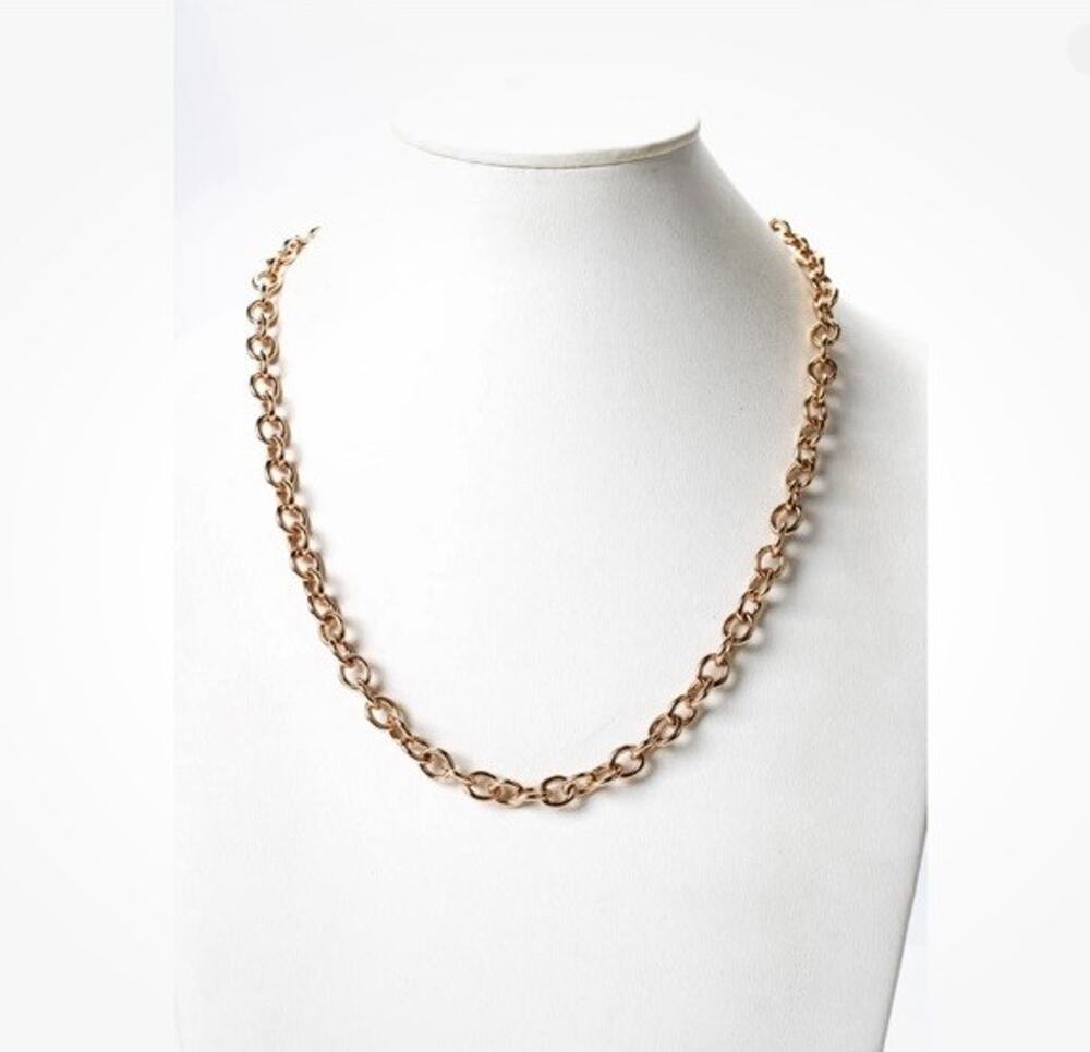 Milor Italy Womens Rose Gold Tone Chain Necklace 24"